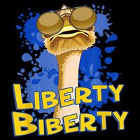 Funny Liberty Biberty Ostrich Sunglasses Humor Blue Apron