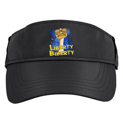 Funny Liberty Biberty Ostrich Sunglasses Humor Blue Adult Drive Performance Visor