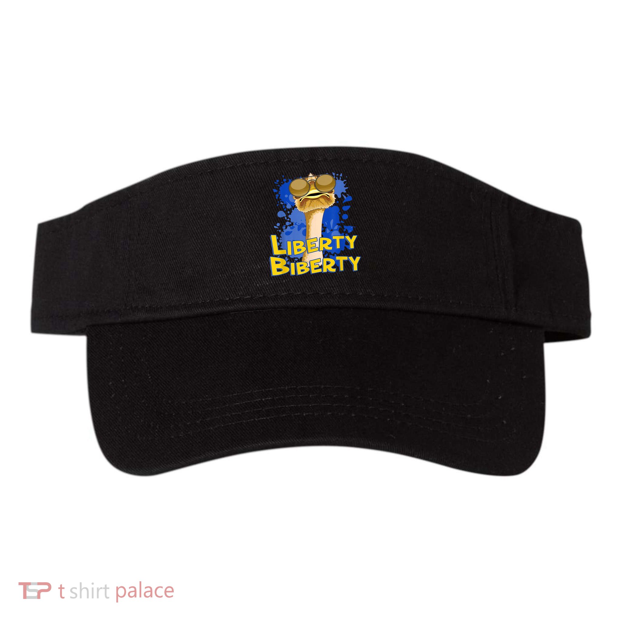 Funny Liberty Biberty Ostrich Sunglasses Humor Blue Visor