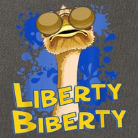 Funny Liberty Biberty Ostrich Sunglasses Humor Blue Cotton Canvas Backpack