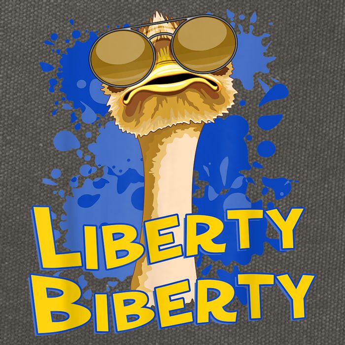 Funny Liberty Biberty Ostrich Sunglasses Humor Blue Cotton Canvas Backpack