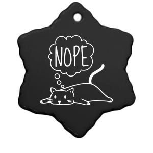 Funny Lazy Bored Cat For Cat Mom Cat Dad Cat Lover No Meme Ceramic Star Ornament