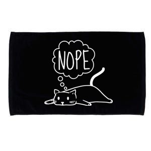 Funny Lazy Bored Cat For Cat Mom Cat Dad Cat Lover No Meme Microfiber Hand Towel