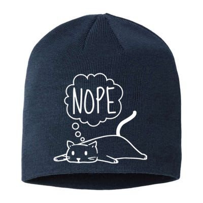 Funny Lazy Bored Cat For Cat Mom Cat Dad Cat Lover No Meme Sustainable Beanie