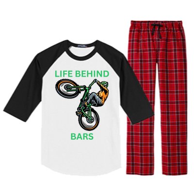 Funny Life Behind Bars Bicycle Trick Gift Raglan Sleeve Pajama Set