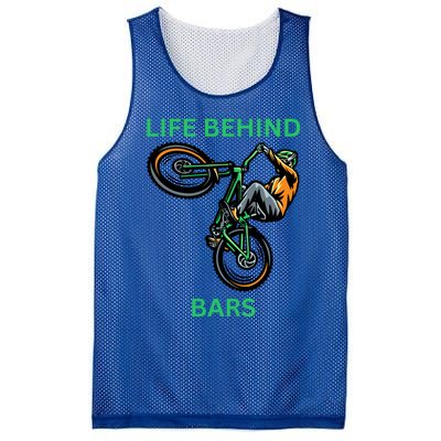 Funny Life Behind Bars Bicycle Trick Gift Mesh Reversible Basketball Jersey Tank