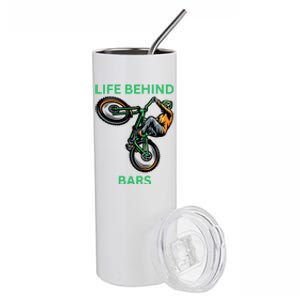 Funny Life Behind Bars Bicycle Trick Gift Stainless Steel Tumbler