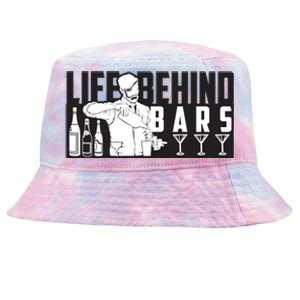 Funny Life Behind Bars And Bartender Gift Tie-Dyed Bucket Hat