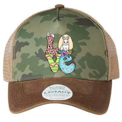 Funny Love Bunny Floral Easter Day Leopard Legacy Tie Dye Trucker Hat