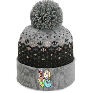 Funny Love Bunny Floral Easter Day Leopard The Baniff Cuffed Pom Beanie