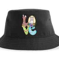 Funny Love Bunny Floral Easter Day Leopard Sustainable Bucket Hat