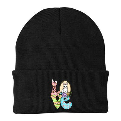 Funny Love Bunny Floral Easter Day Leopard Beanie