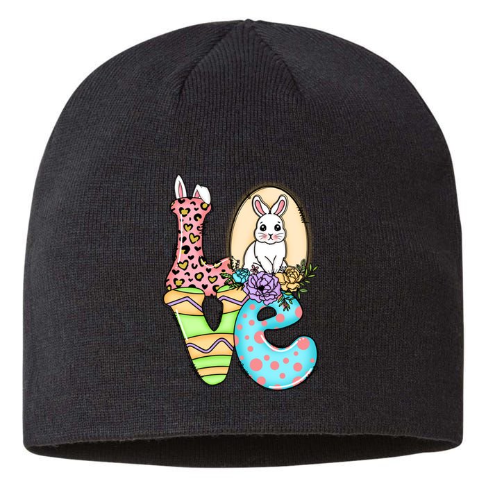 Funny Love Bunny Floral Easter Day Leopard Sustainable Beanie