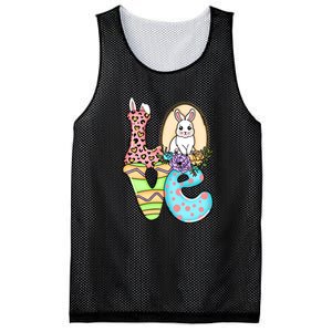 Funny Love Bunny Floral Easter Day Leopard Mesh Reversible Basketball Jersey Tank