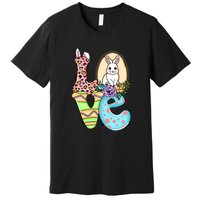 Funny Love Bunny Floral Easter Day Leopard Premium T-Shirt