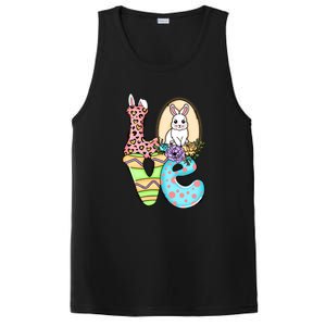 Funny Love Bunny Floral Easter Day Leopard PosiCharge Competitor Tank