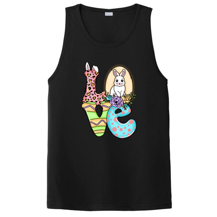 Funny Love Bunny Floral Easter Day Leopard PosiCharge Competitor Tank