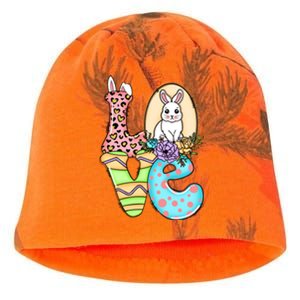 Funny Love Bunny Floral Easter Day Leopard Kati - Camo Knit Beanie