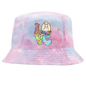 Funny Love Bunny Floral Easter Day Leopard Tie-Dyed Bucket Hat