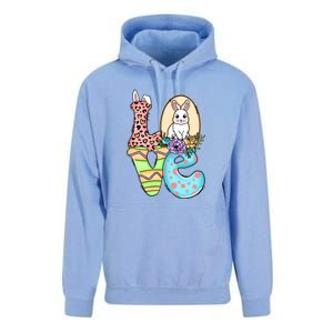 Funny Love Bunny Floral Easter Day Leopard Unisex Surf Hoodie