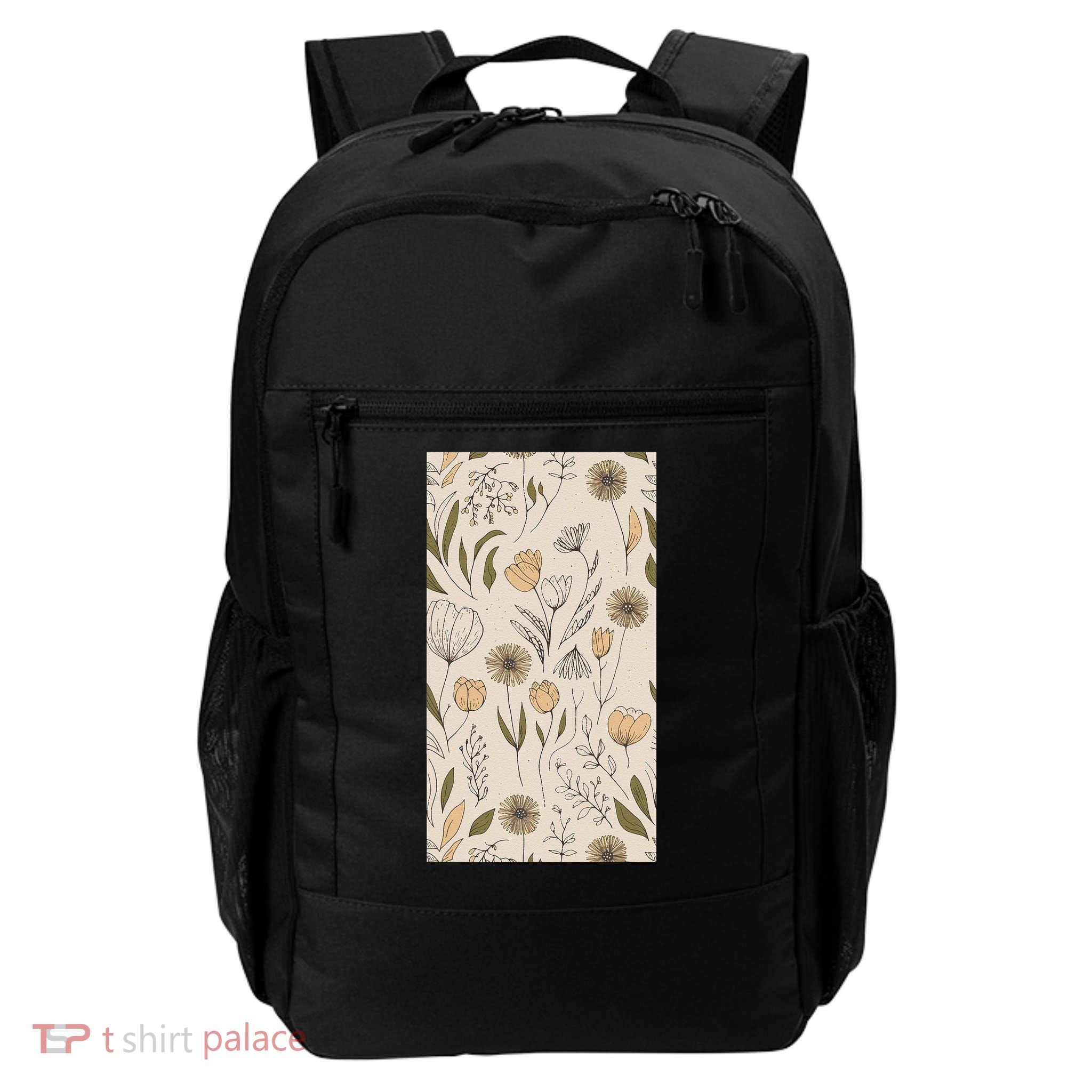 Flower Leaves Botanical Boho Plant Line Art Daily Commute Backpack
