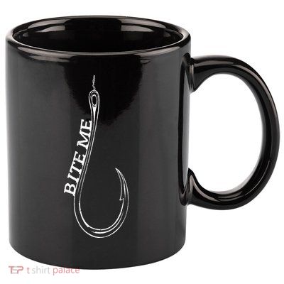 Fishing Lovers Bite Me Fisherman Funny Fishing Gift 11oz C Handle Ceramic Mug