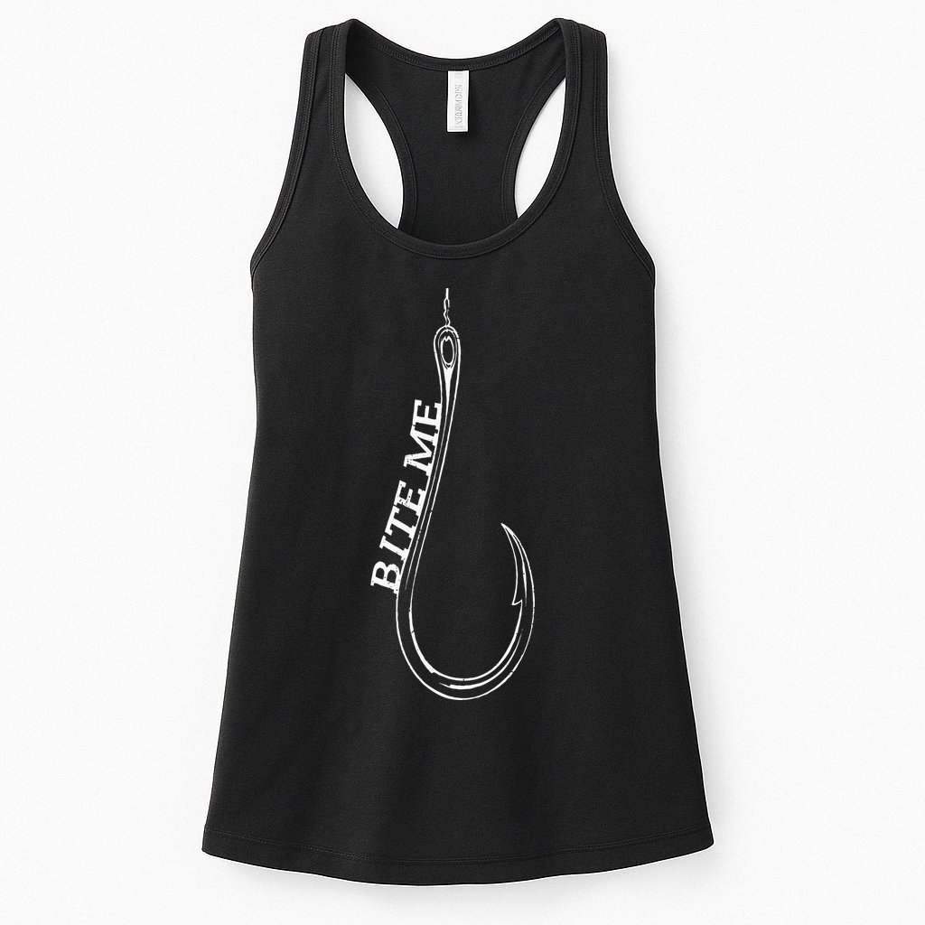Fishing Lovers Bite Me Fisherman Funny Fishing Gift Womens Tank Top