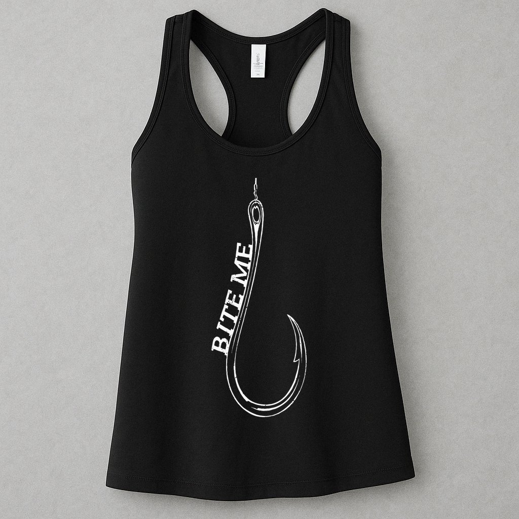 Fishing Lovers Bite Me Fisherman Funny Fishing Gift Womens Tank Top