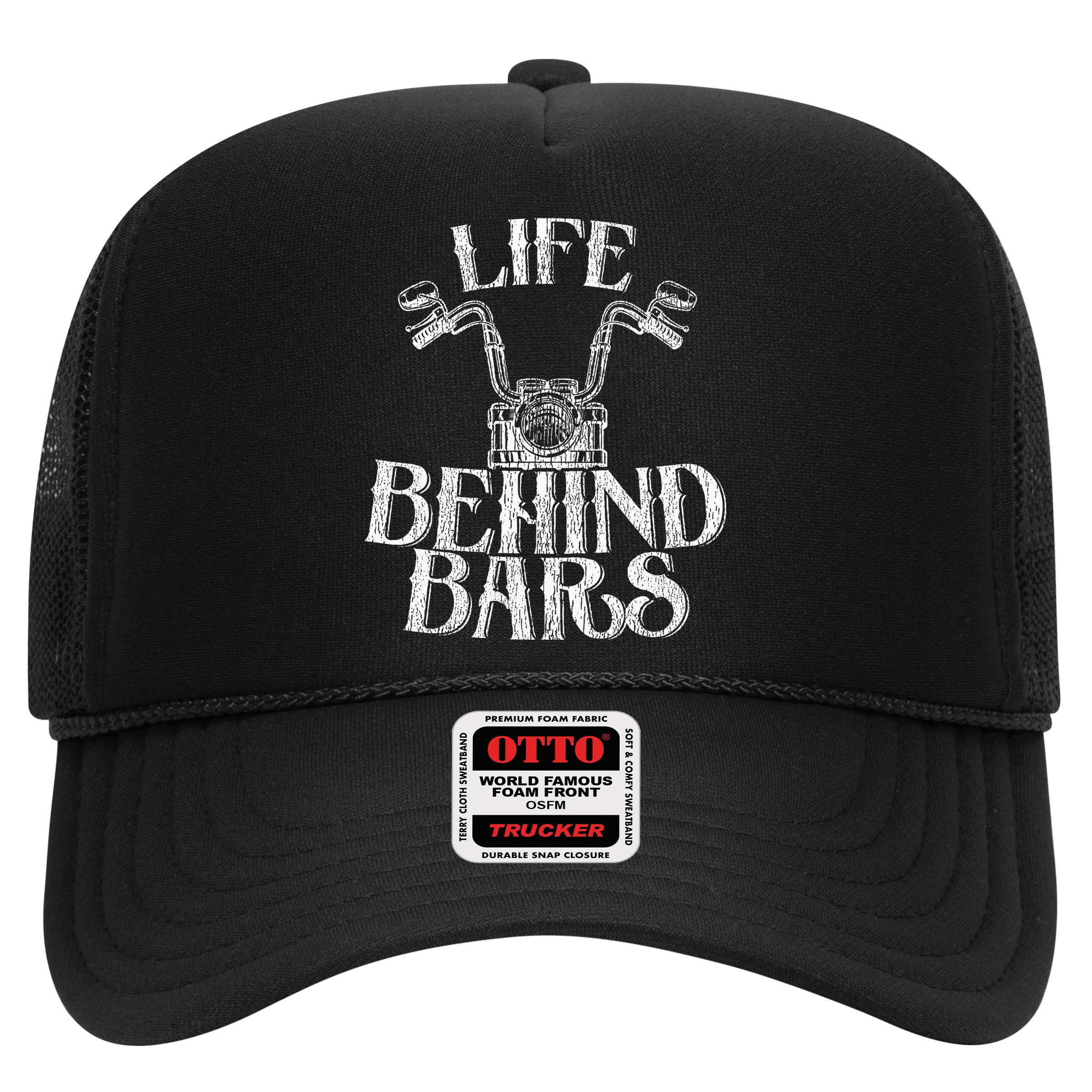 Funny Life Behind Bars Distressed Motorcycle Hat