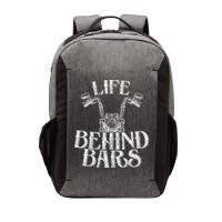 Funny Life Behind Bars Distressed Motorcycle Vector Backpack