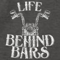 Funny Life Behind Bars Distressed Motorcycle Vector Backpack