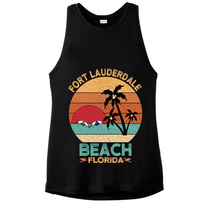 Fort Lauderdale Beach Florida Sunset Ladies PosiCharge Tri-Blend Wicking Tank