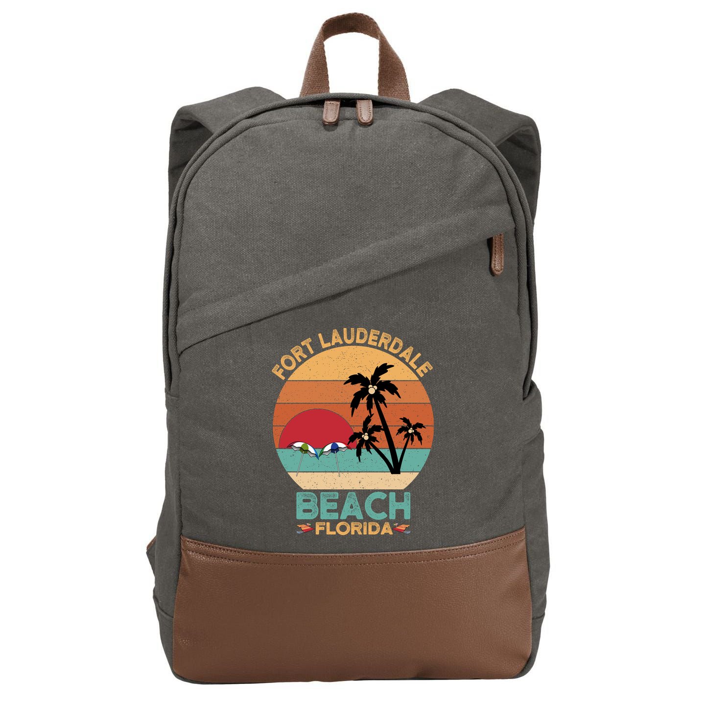 Fort Lauderdale Beach Florida Sunset Cotton Canvas Backpack