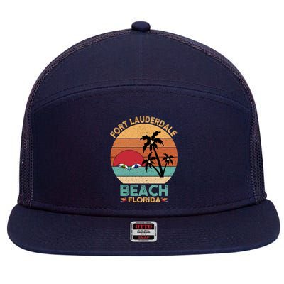 Fort Lauderdale Beach Florida Sunset 7 Panel Mesh Trucker Snapback Hat