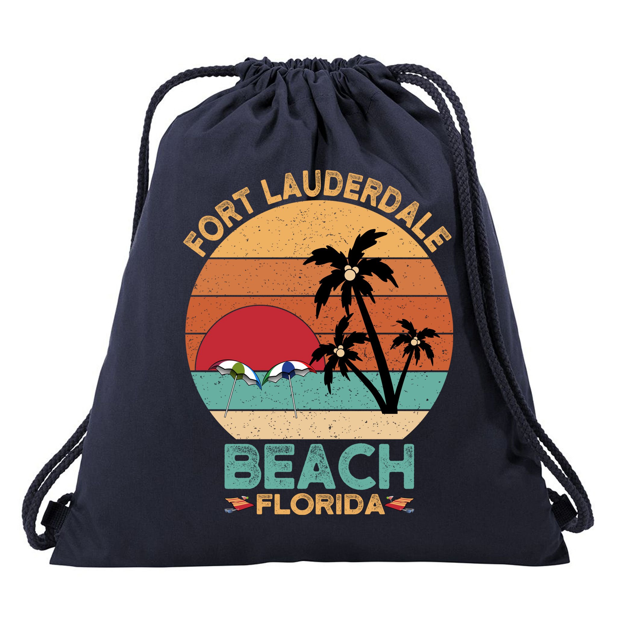 Fort Lauderdale Beach Florida Sunset Drawstring Bag