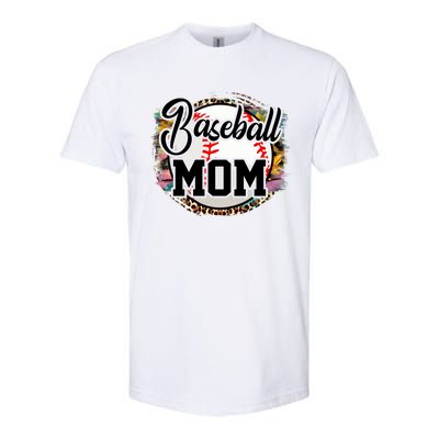 Funny Leopard Baseball Mom Life Funny Gift Game Day Vibes Great Gift Softstyle® CVC T-Shirt