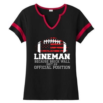 Football Lineman Because Brick Wall OLine DLine Lineman Ladies Halftime Notch Neck Tee