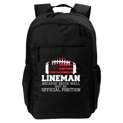 Football Lineman Because Brick Wall OLine DLine Lineman Backpack
