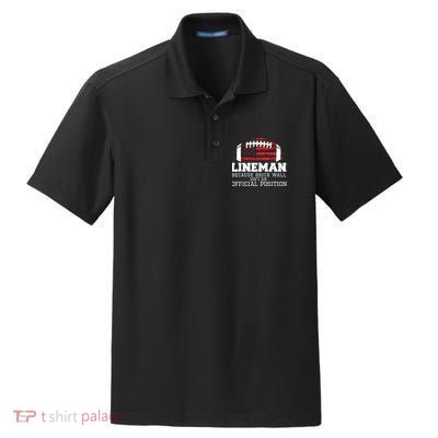 Football Lineman Because Brick Wall OLine DLine Lineman Dry Zone Grid Polo