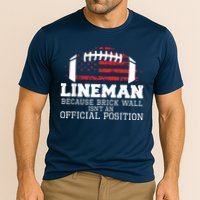 Football Lineman Because Brick Wall OLine DLine Lineman Cooling Performance Crew T-Shirt