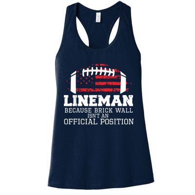 Football Lineman Because Brick Wall OLine DLine Lineman Womens Tank Top