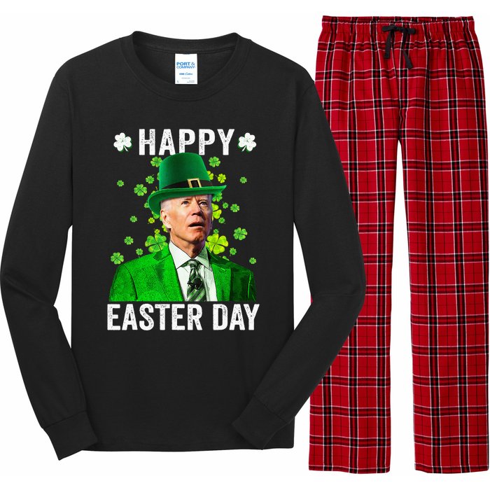 Funny Leprechaun Biden Happy Easter Day For St Patrick's Day  Long Sleeve Pajama Set