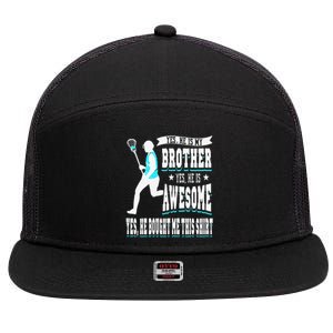 Funny Lacrosse Brother Game Day Goalie Field Lacrosse Player 7 Panel Mesh Trucker Snapback Hat