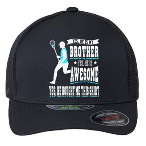 Funny Lacrosse Brother Game Day Goalie Field Lacrosse Player Flexfit Unipanel Trucker Cap