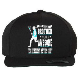 Funny Lacrosse Brother Game Day Goalie Field Lacrosse Player Wool Snapback Cap