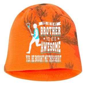 Funny Lacrosse Brother Game Day Goalie Field Lacrosse Player Kati - Camo Knit Beanie