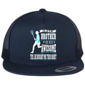 Funny Lacrosse Brother Game Day Goalie Field Lacrosse Player Flat Bill Trucker Hat