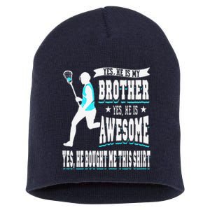 Funny Lacrosse Brother Game Day Goalie Field Lacrosse Player Short Acrylic Beanie