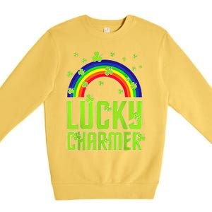 funny Lucky Charmer shamrock charm St patricks day irish Premium Crewneck Sweatshirt