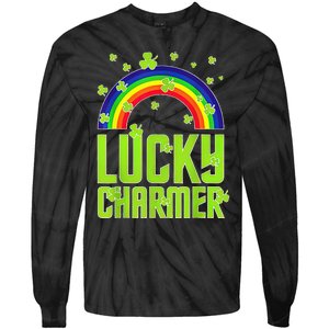 funny Lucky Charmer shamrock charm St patricks day irish Tie-Dye Long Sleeve Shirt